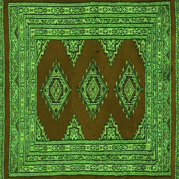 Ahgly Company Indoor Square Persian Green Traditional Area Rugs, 7' Square