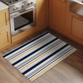 thumbnail image 2 of Entryway Rug 2'x3', Khaki Grey Striped Small Rug for Kitchen Bathroom Door Mat Indoor Entrance, Navy Blue Farmhouse Stripes Abstract Art Non-Slip Area Rugs Floor Mats Carpet Front Door Rugs, 2 of 8