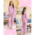 thumbnail image 2 of Girls Pajamas Silk PJS Set Satin Sleepwear Long Sleeve Jammies for Kids Button-Down Nightwear Loungewear 3-16 Years, 2 of 7