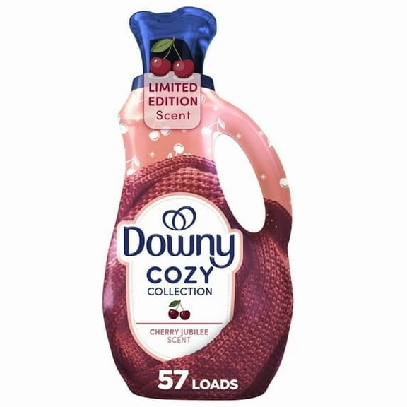 Downy Cozy Collection Liquid Fabric Softener, Cherry Jubilee Scent, 38 fl oz, 57 Loads(4 pack)