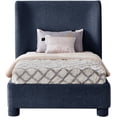 thumbnail image 3 of Meridian Furniture Penny Navy Chenille Fabric Twin Bed, 3 of 11