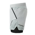 thumbnail image 4 of 2-In-1 Men Running Shorts with Zipper Pockets Quick  Exercise Shorts for Training Gym Workout, 4 of 7