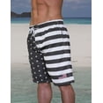 thumbnail image 4 of Men's American Flag Quick-Dry Swim Trunks with Cargo Pocket - Brushed Microfiber Board Shorts for Swimming, Surfing & Beach-7111-8-Lg, 4 of 6
