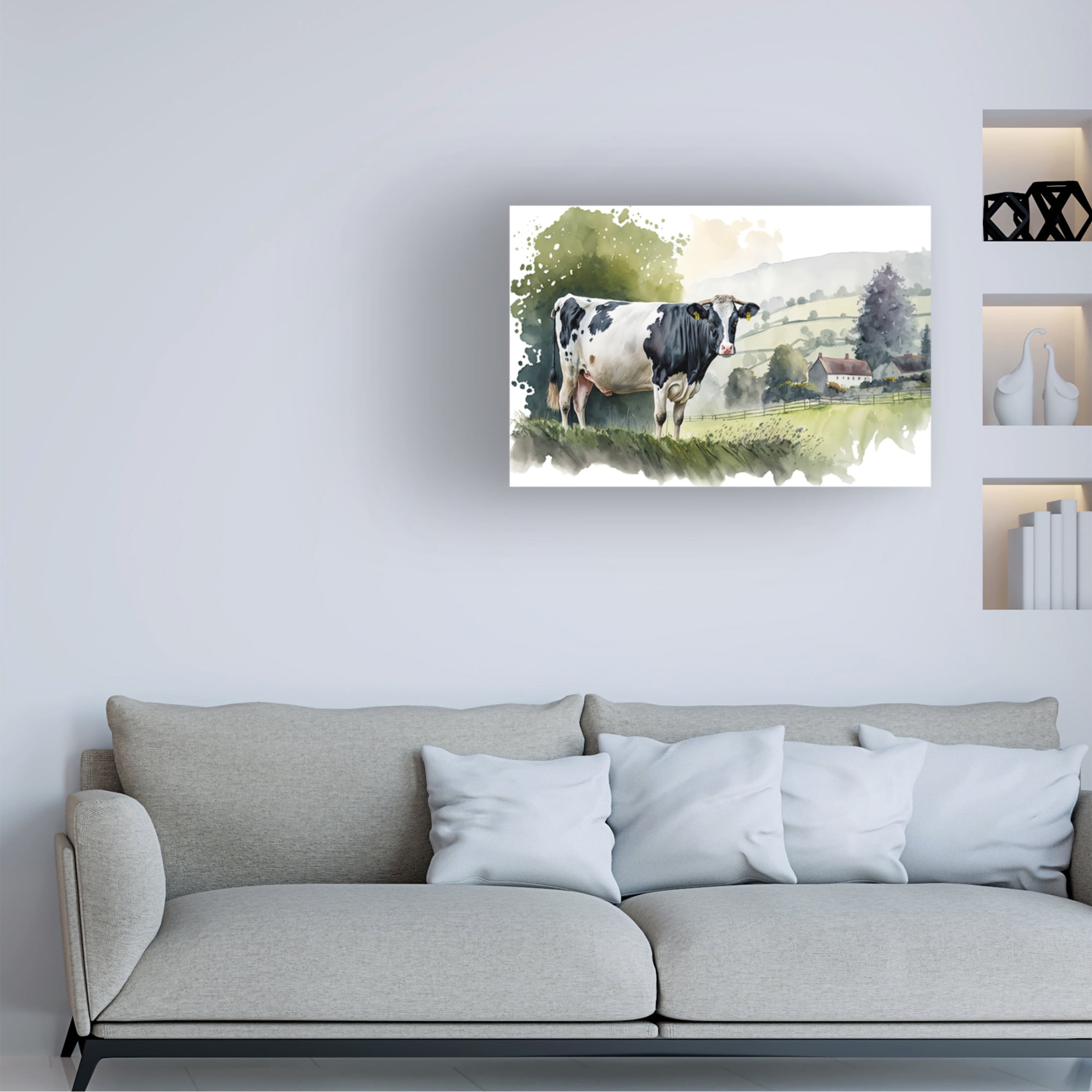 Canvas Wall Art - The Golden Valley 'Under The Black Hill' Wall Art for Living Room, Bedroom, or Office Décor by Trademark Fine Art - 47 x 30 Inches