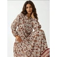 thumbnail image 5 of Printed V-Neck Maxi Dress with Buttons, 5 of 6