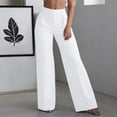 thumbnail image 5 of zbxnLI High Waist Pants for Womens Straight Leg Pant with Pockets Comfy Loose Casual Dress Work Office Trousers, 5 of 7