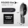 thumbnail image 3 of Orblue 4-in-1 Camping Utensils, 2-Pack - Portable Stainless Steel Spoon, Fork, Knife & Bottle Opener Combo Set - Travel, Backpacking Cutlery Multitool, Orange, 3 of 8