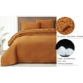 thumbnail image 5 of Chezmoi Collection Teo 3-Piece Spice Orange Queen Size Quilt Set - Diamond Stitched Lightweight Microfiber Bedspread Set Bedspread Set for All Seasons, 5 of 9