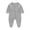 Gray, variant on 100% Cotton Baby Boys Snap Up Footed Onesie Infant Newborn Long Sleeve Snug Fit One-piece Coming Home Outfits