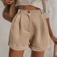 thumbnail image 5 of WAYUTE Women's Shorts Plus Size Active Hiking Workout Solid Color Cozy Short Pants with Pockets Casual Soft Comfort Summer Outdoor, 5 of 7