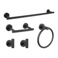 thumbnail image 1 of Toalleros de 5 piezas para baño Juego de accesorios de baño de acero inoxidable Soporte para toallas de baño Juego de barra de toalla de baño resistente montado en la pared Juego de accesorios de baño, 1 of 5