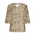 thumbnail image 3 of YDLCAFD Chemise Décontractée à Manches 3/4 pour Femmes, Col en V, Ample, 3 of 3