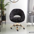 thumbnail image 2 of 360 Degree Plush Velvet Desk Chair Velvet Accent Chair Tufted Adjustable Office Chair with Height Adjustment, Multiple Colors, 2 of 8