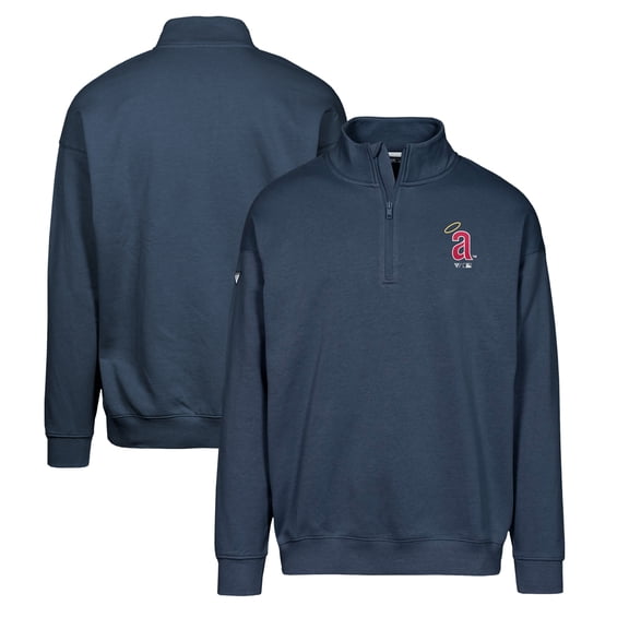 Men's Levelwear Navy Los Angeles Angels Murray Core Logo Quarter-Zip Pullover Top