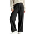 thumbnail image 4 of Njagoc3 Pants for Women | High Waist Drawstring Wide Leg Trousers with Ribbed Detail | Relaxed Loose Fit for Fall Casual Daily Wear & Relaxed Activities，Black，XL, 4 of 6