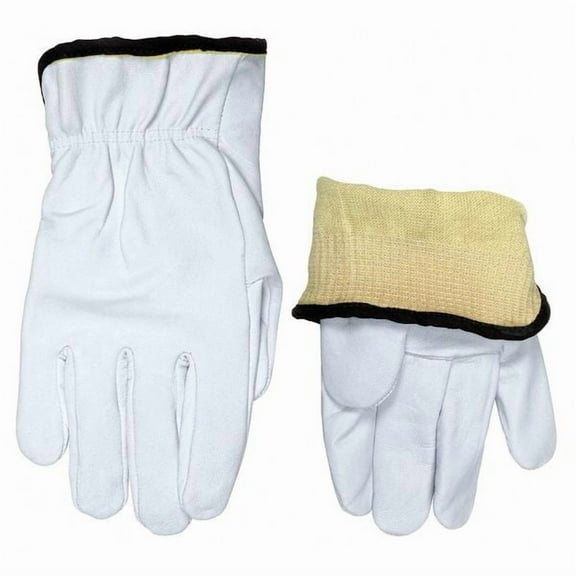 Mcr Safety Leather Gloves,White,M,PR 3601KM