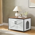 thumbnail image 2 of Unipaws Extra Large Cat Litter Box Enclosure Furniture with Top Opening, XL Washroom Bench for Cats with Removable Divider, 2 of 7