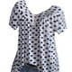 thumbnail image 1 of Qarigey Nomeni - Blusa de manga corta para mujer, talla grande, informal, con cuello en V, con lunares Prendas para la parte del cuerpo Blanco XL Qarigey AP001865-04, 1 of 6