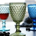 thumbnail image 2 of YIEMEEN Set of 4 Drinking Glasses with Embossed Pattern Elegant Colored Wine Goblets, 2 of 8