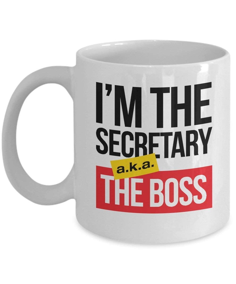 Secretary aka Boss White Ceramic Funny