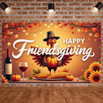 thumbnail image 2 of Autumn Theme Thanksgiving Turkey Happy Friendsgiving Banner Corn Pumpkin Decorations for Family Gathering Holiday Party Indoor Celebration, 2 of 9
