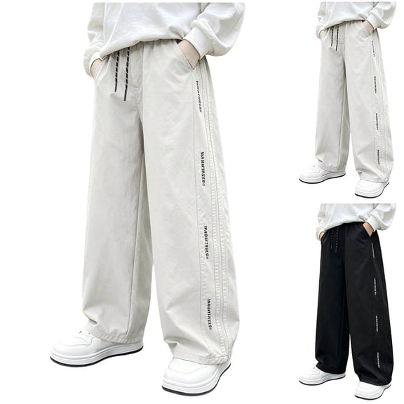 Bixock Sweatpants for Boys High Waist Straight Leg with Side Pockets Kids Solid Color Loose Casual Joggers Comfortable Workout Activewear Boys Clothings Size 9-10Years