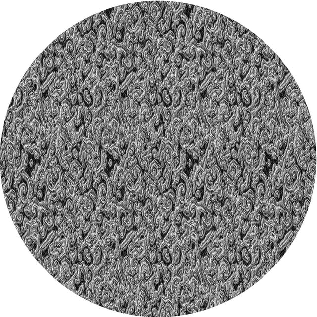 Ahgly Company Tapis d'Intérieur Ronds Transitionnels Gris Foncé Lavables à la Machine, 5 Pieds Rond