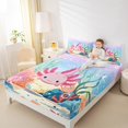 thumbnail image 4 of Manfei Kawaii Axolotl Bed Sheets Full, Ocean Coral Full Sheet Sets, Cartoon Animal Bedding Sets Full Size, Breathable Room Decorative, 4 Pieces, 4 of 7