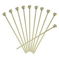 thumbnail image 1 of Uxcell 10Pcs Stainless Steel Cocktail Toothpicks, 4.25 Inch Metal Cocktail Picks Fruit Sticks, Gold Ball, 1 of 5