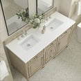 thumbnail image 2 of James Martin Vanities 60" Double Vanity, Light Natural Oak w/ 3 CM White Zeus Quartz Top, 2 of 7