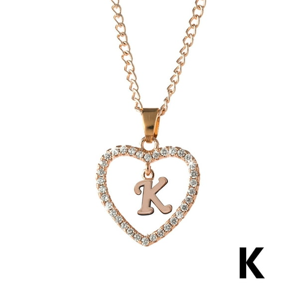 UP to 65% Off SMihono Necklaces for Women Letter Necklace 26 letter zircon Heart Necklace Jewelry Love Pendant Necklace