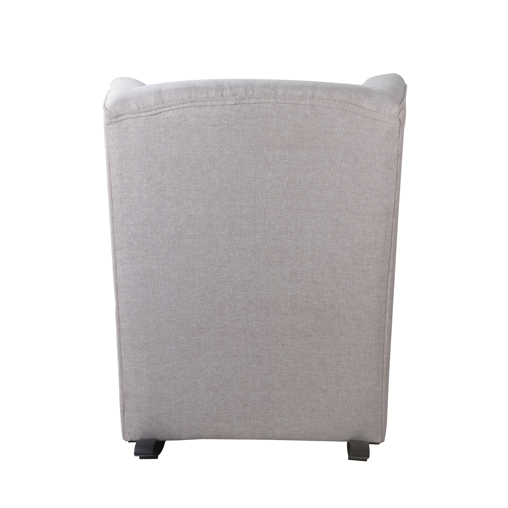 Second Story Home Quinn Upholstered Wingback Rocking Chair- Gray