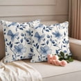 thumbnail image 2 of Blue Flowers Pillow Covers 2 Pack Watercolor Leaf Summer Plant Farmhouse Pillowcase Waterproof Outdoor Throw Pillow Cover for Patio Garden Square Cushion 16”x16”, 2 of 9