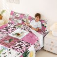 thumbnail image 3 of Castle Fairy Pink Patchwork Duck Deer Bed Sheets 4-Piece,Feather Plaid Camo Full Size Sheets,Pink Brown White,1 Fitted Sheet, 1 Flat Sheet and 2 Pillowcases, 3 of 6