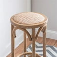 thumbnail image 5 of Riverbay Furniture 30" Round Retro Wood Backless Bar Stool in Washed Brown, 5 of 13