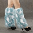 thumbnail image 2 of Women's Fluffy Leg Warmers Winter Fluffy Leg Warmers Soft Holiday Wear For Party Parade Sky Blue 40CM, 2 of 6