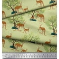 thumbnail image 2 of Soimoi Poly Georgette Fabric Tree & Kangaroo Animal Printed Craft Fabric by The Yard 42 Inch Wide, 2 of 3