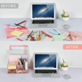 thumbnail image 2 of Organizador de escritorio TANGJMXG grande todo en uno Portalápices con Cajón oro rosa, 2 of 5