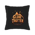 thumbnail image 4 of Set of 2 18x18in Throw Pillow Covers - Stylish Black Mountain Sunset Design with ' Globe Trotter ' Text & Stars Perfect for Couch Bed Car, 4 of 8
