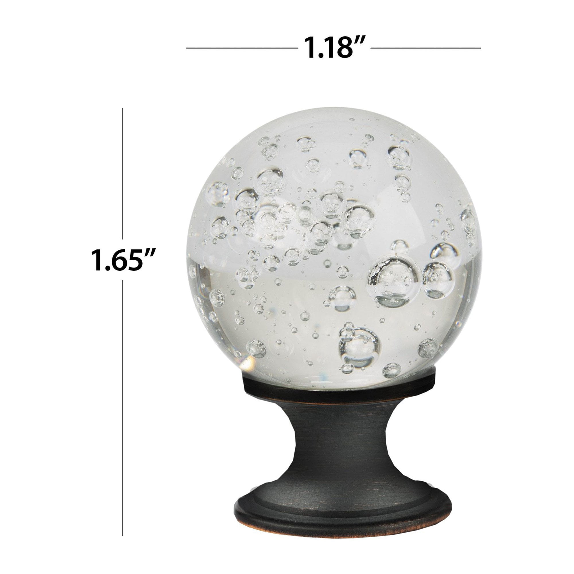 (2 pack) Better Homes & Gardens 1-3/16" (30mm) Clear Glass Bubble Knob, Oil Rubbed Bronze, 2 Pack