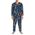 thumbnail image 3 of Naloa Giraffe Skin Men’s Pajamas Set - Long Sleeve Button Down Sleep Shirt and Pajama Bottoms Sleepwear Set-Medium, 3 of 7
