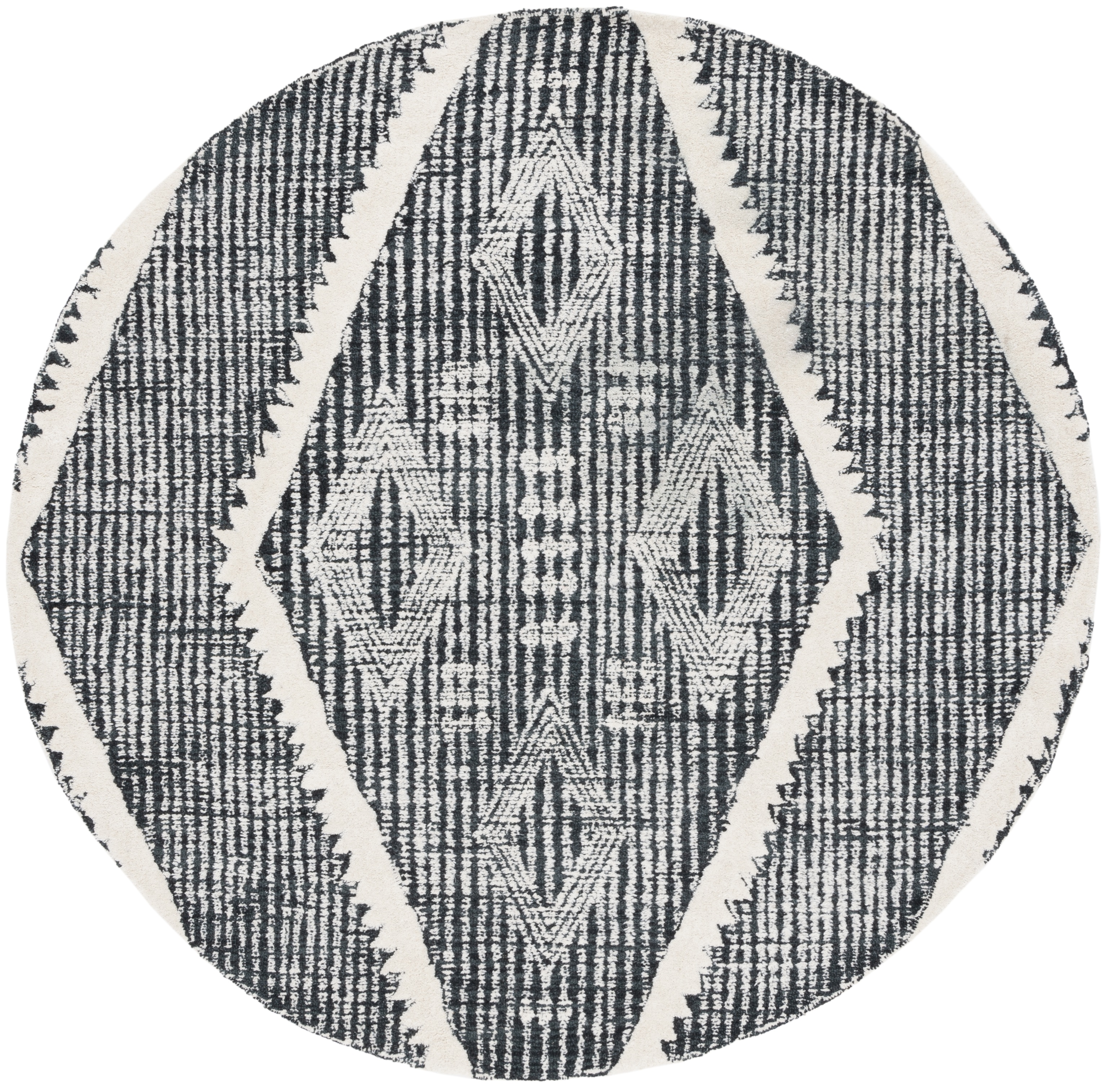 Safavieh Metro Kelsey Diamond Area Rug, Black/Ivory, 6' x 6' Round