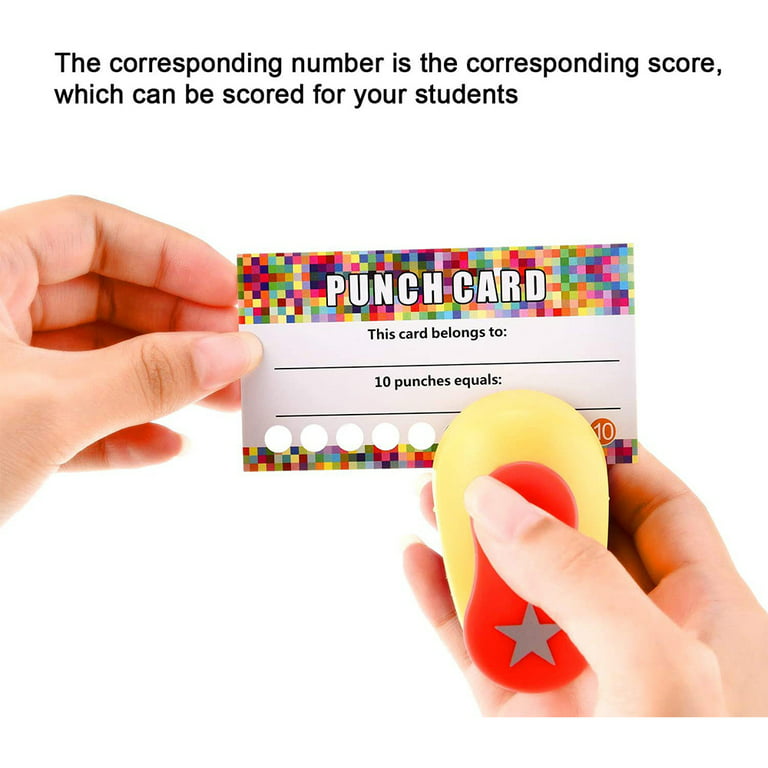 100 Pieces Watercolor Reward Punch Cards Loyalty Cards  Incentive Cards and 1 Heart Shaped Metal Single Handheld Puncher for  Business Home Classroom School Teacher Party Decor : Office Products