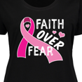 thumbnail image 4 of Inktastic Breast Cancer Awareness Faith over Fear Women's Plus Size T-Shirt, 4 of 5
