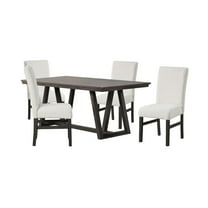 New Classic Furniture High Line 5-piece Wood Dining Table Set in White