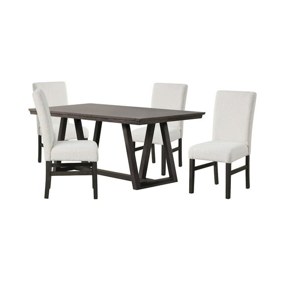 New Classic Furniture High Line 5-piece Wood Dining Table Set in White