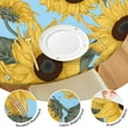 thumbnail image 4 of Round Tablecloth Botanical Tropical Flowers and Leaves Design, Waterproof Elastic Fitted Table Cover with Backing, 4 of 7