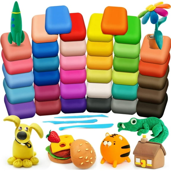 Air-Dry Clay Clearance 12 Colors Nature Color DIY Air Dry Clay with Tools as Best Present for Children Toy for Kids