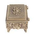 Rose Metal Jewelry Box Zinc Alloy Trinket Box Vintage Rectangular