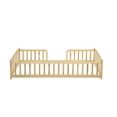 thumbnail image 6 of Bellemave Twin Size Montessori with Central Entrance and Full Surrounding Guardrails, Wood Floor Bed Frame for Toddler, Low Profile Platform for Kids Bedroom(Natural), 6 of 8